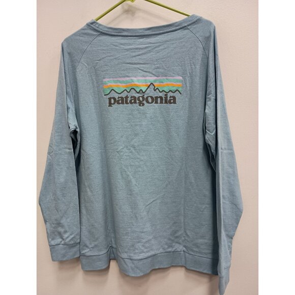 Patagonia Responsibili Tee Mens XL Blue Long Sleeve Classic Graphic Logo - Picture 10 of 11